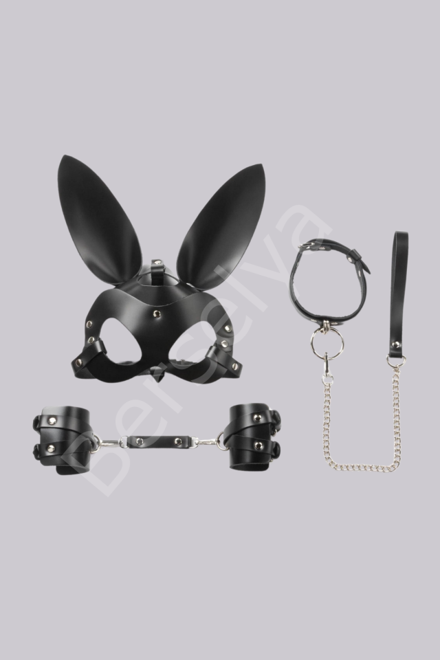 5li Fantezi Harness Deri Siyah Set Özel Tasarım Premium Model 800729s