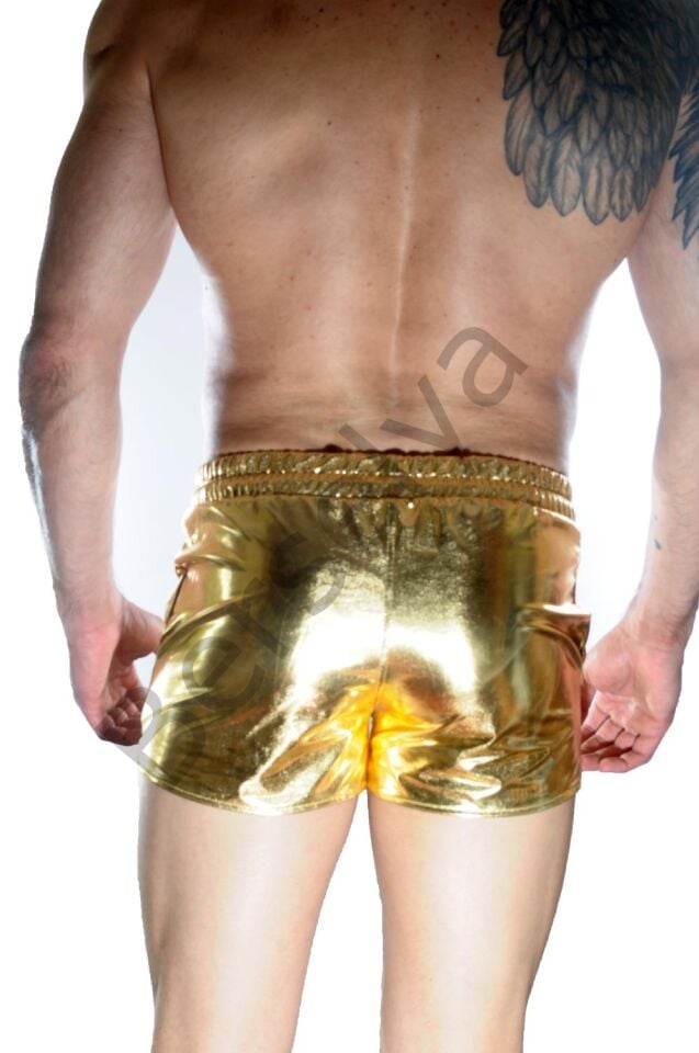 Erkek Gold Lame Short