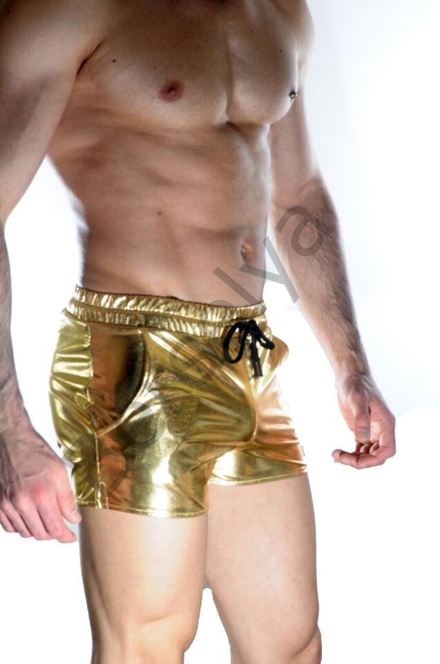 Erkek Gold Lame Short