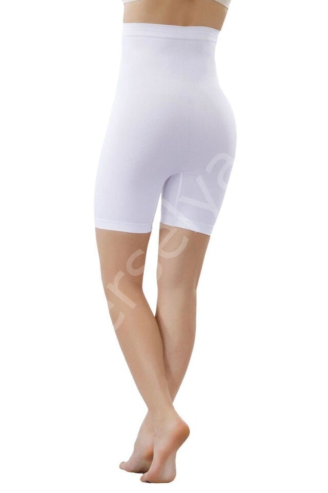 Mideli Uzun Paçalı Bayan Korse 11005 - Beyaz