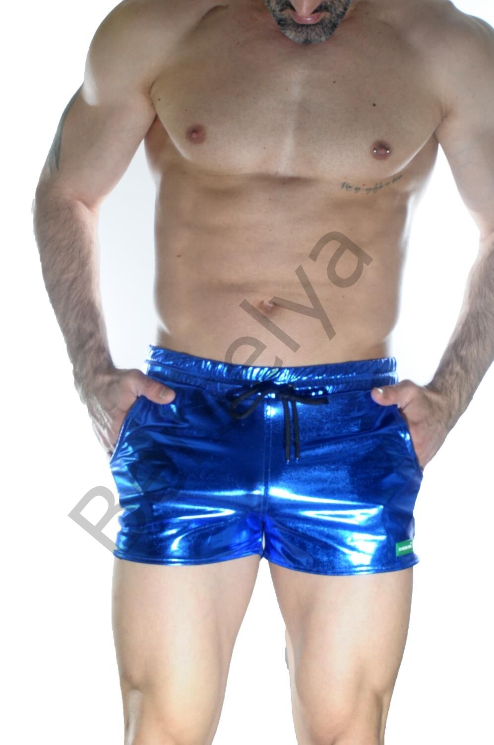 Erkek Mavi Lame Short