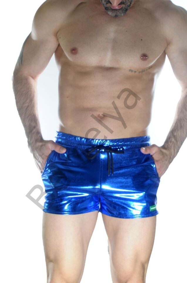 Erkek Mavi Lame Short