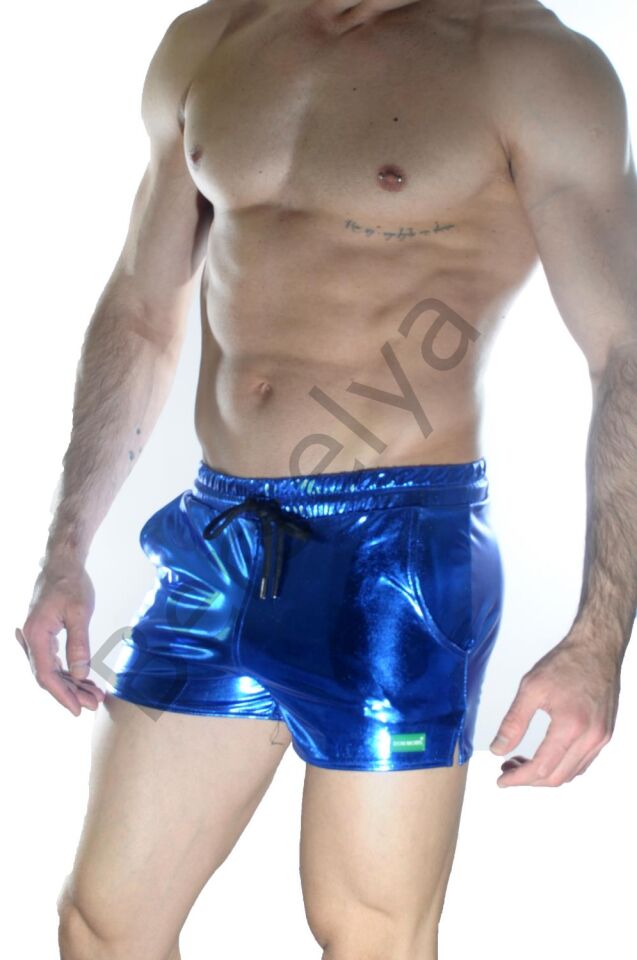 Erkek Mavi Lame Short