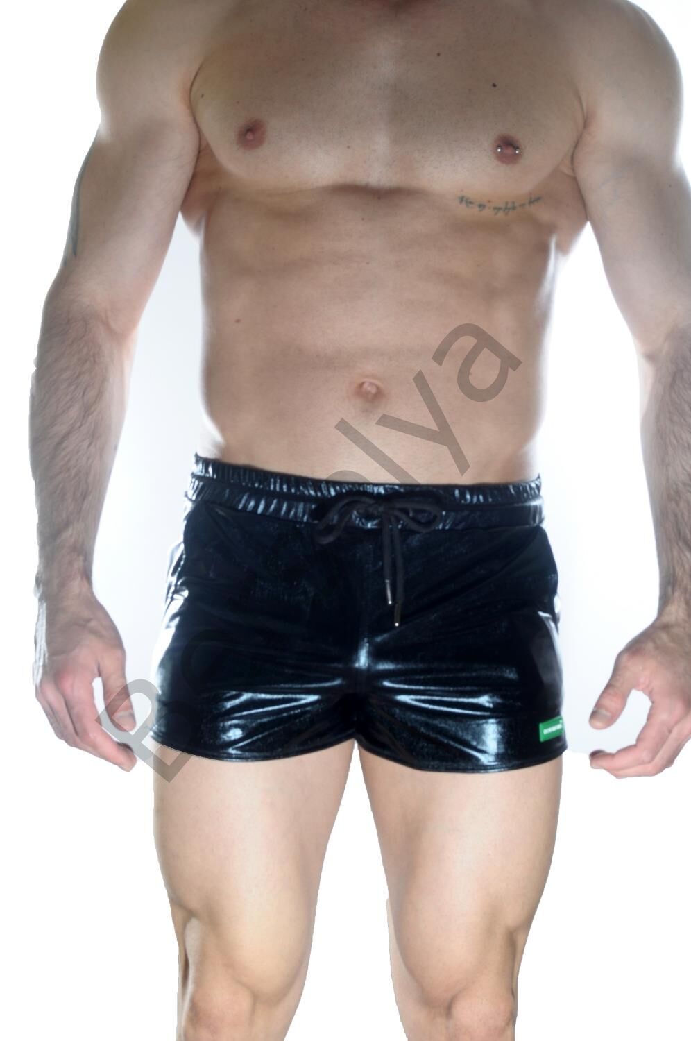 Erkek Siyah Lame Short