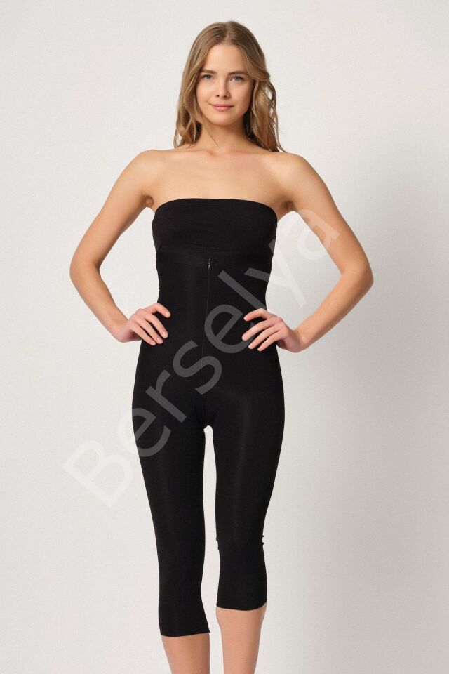 Siyah Mı Emay 2868 Fermuarlı Kapri Tayt Lazer Korse