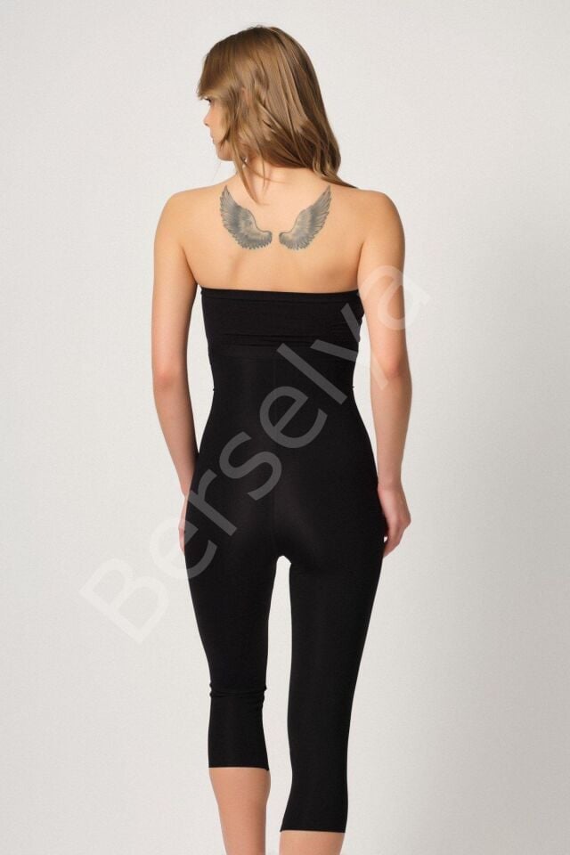 Siyah Mı Emay 2868 Fermuarlı Kapri Tayt Lazer Korse