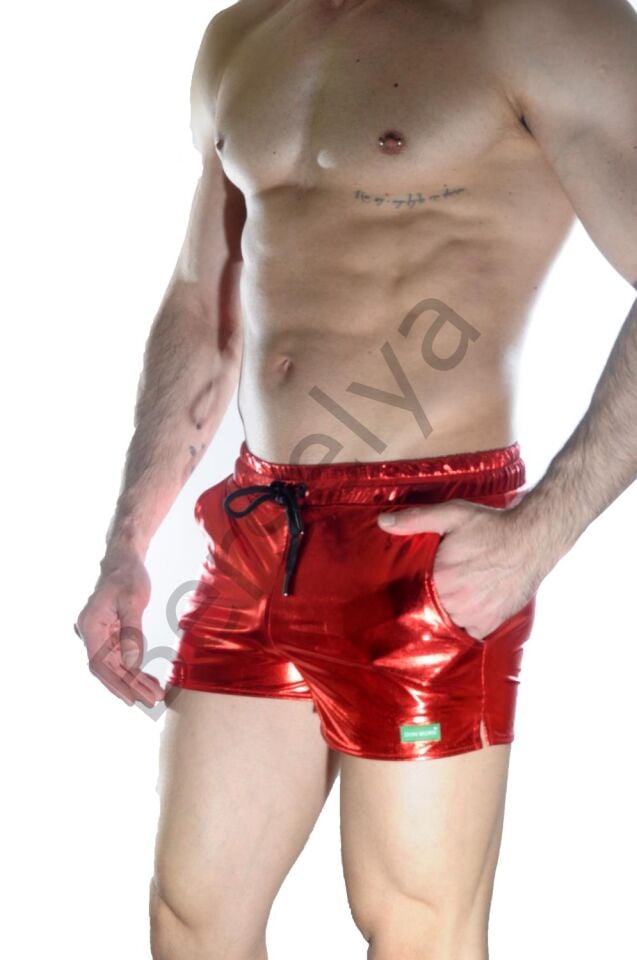 Erkek Kırmızı Lame Short