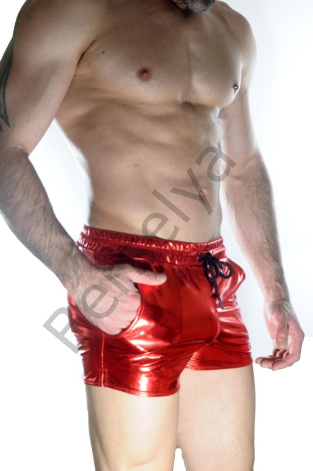 Erkek Kırmızı Lame Short