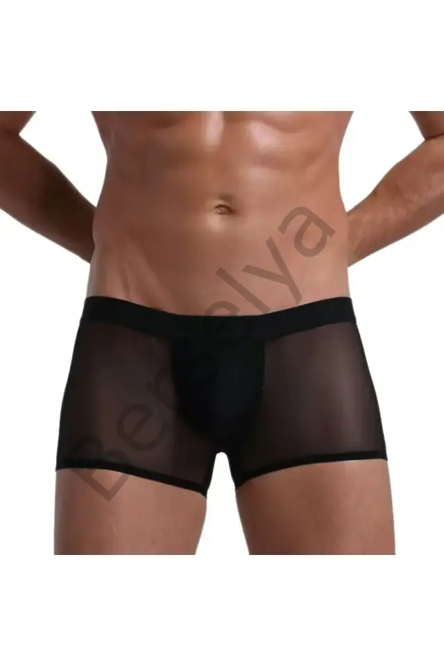 Fantezi Transparan Tül Erkek Boxer Fantezi Tanga
