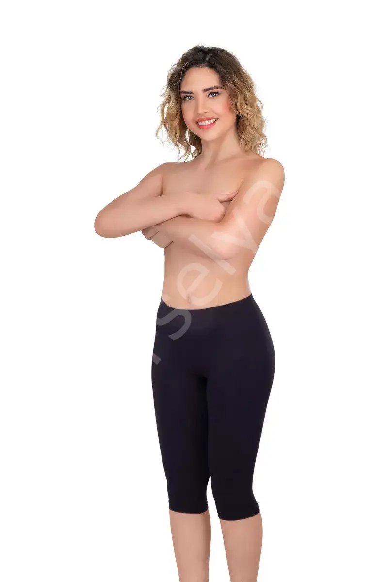 Siyah  3856 Soft Kapri Tayt