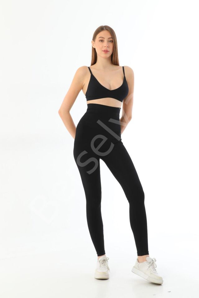 Siyah Mı 3904 Göğüs Altı Yüksek Bel Toparlayıcı Tayt