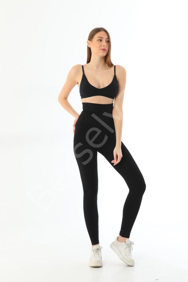 Siyah Mı 3904 Göğüs Altı Yüksek Bel Toparlayıcı Tayt
