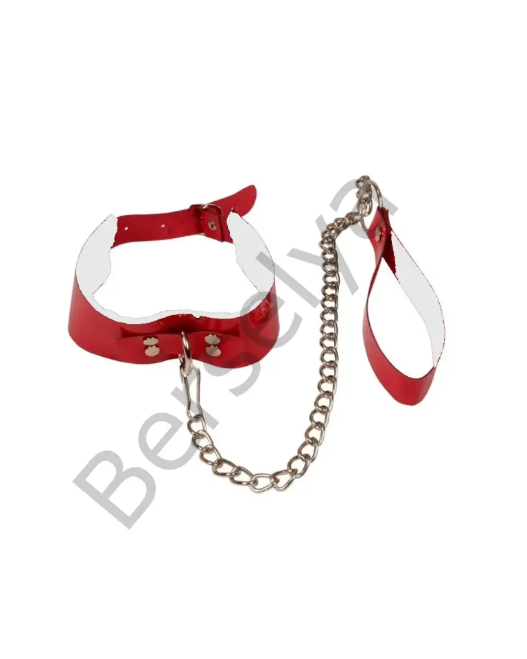 Fantezi Seksi Kırmızı Harness Tasma