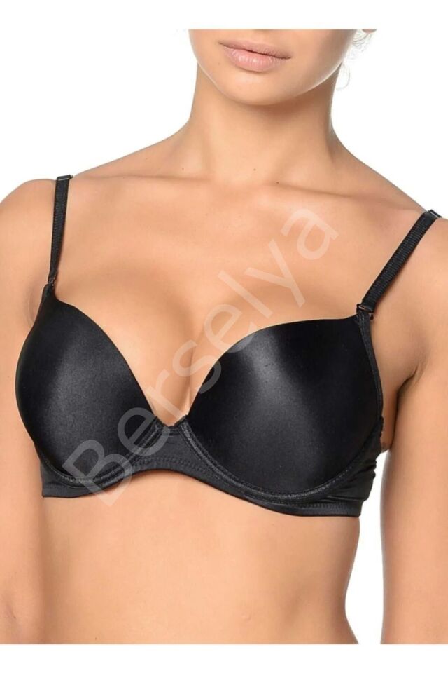Orkide Kadın Siyah 2 Beden Büyüten Full Push-up Dolgulu Sihirli Destekli Sütyen Reina