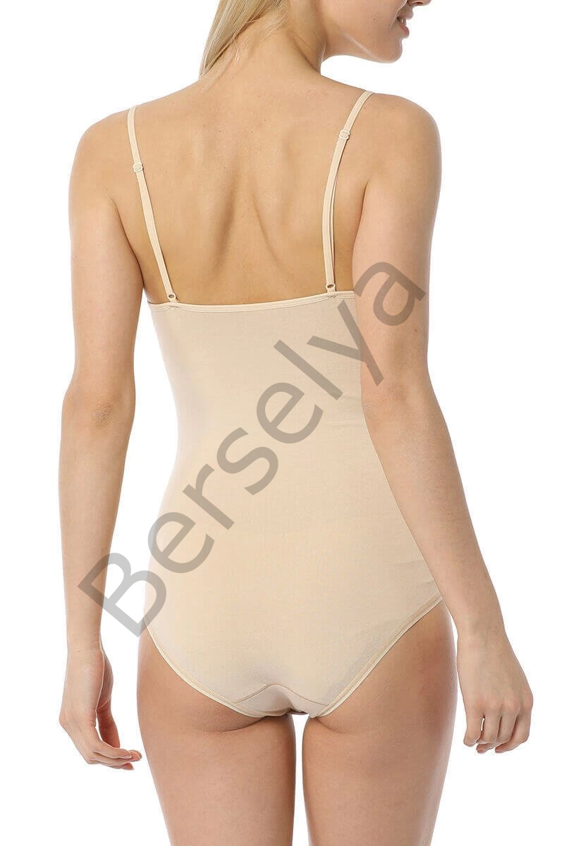 9251 Bayan İnce Askılı Çıtçıtlı Body