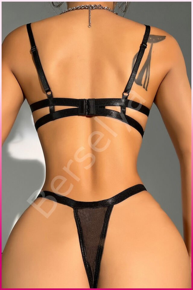 Kadın Siyah Midye Sütyen Takım