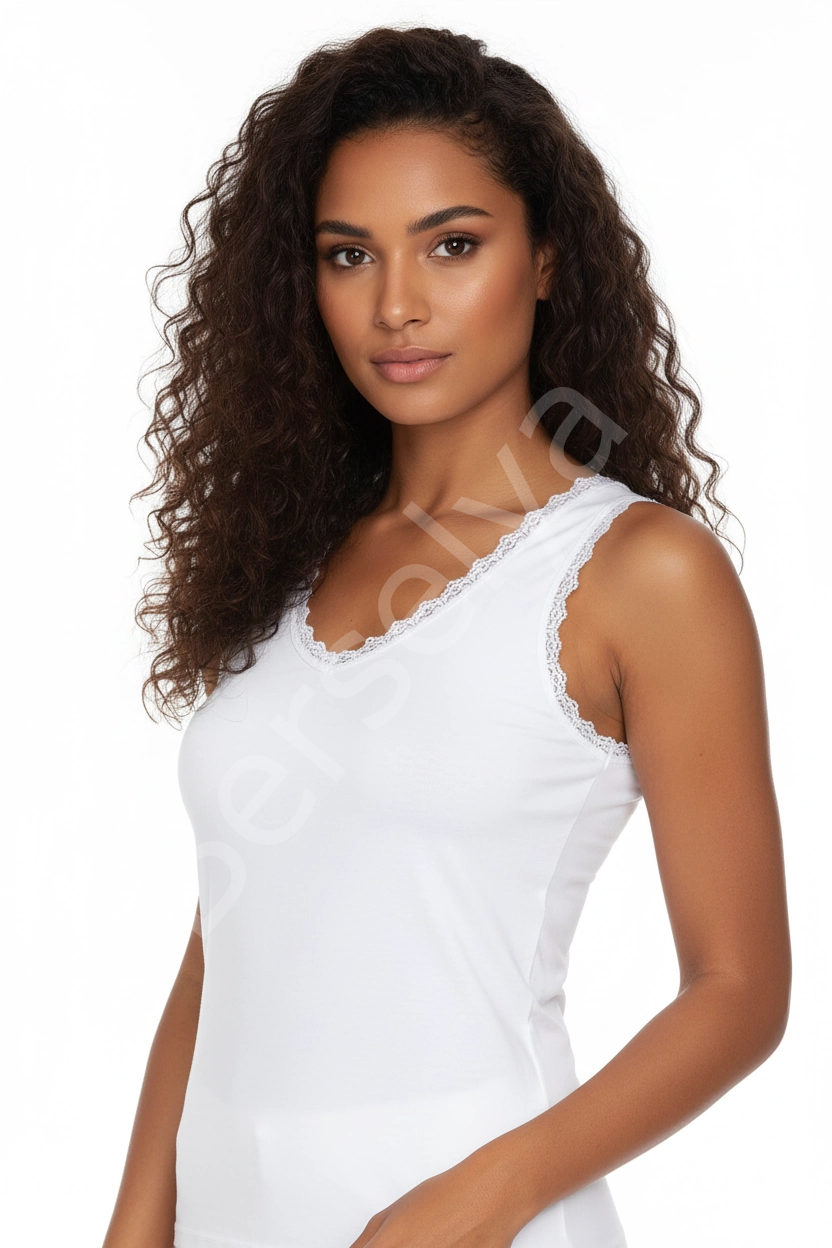 Geniş Askılı Dantelli Ribana Atlet B610