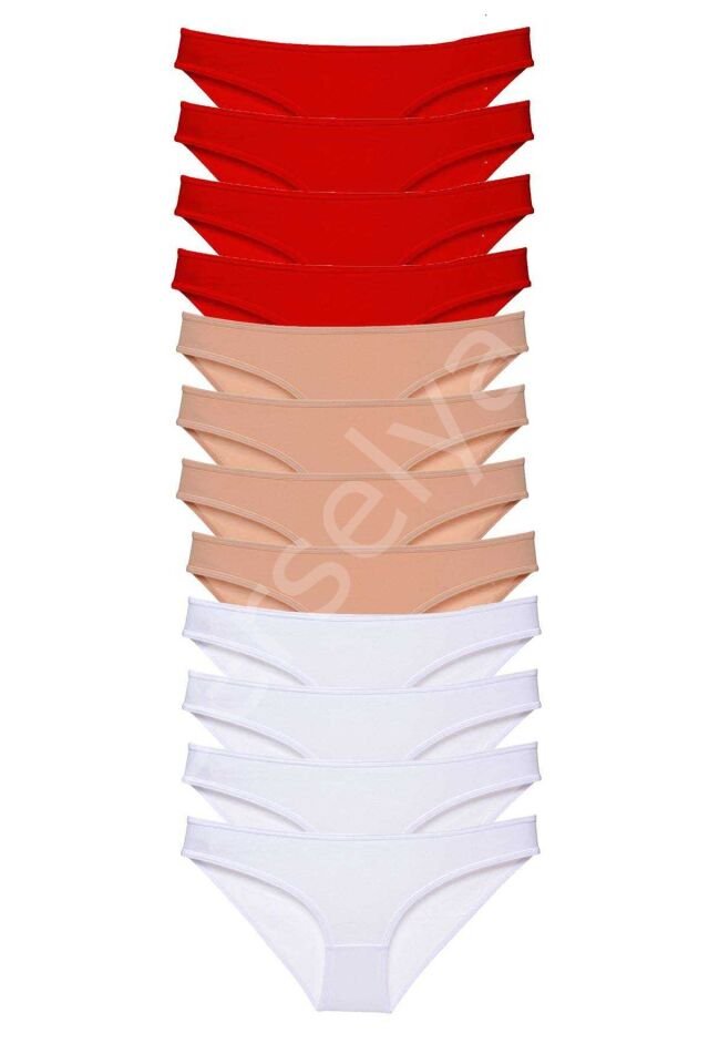 12 Adet Süper Eko Set Likralı Kadın Slip Külot 508