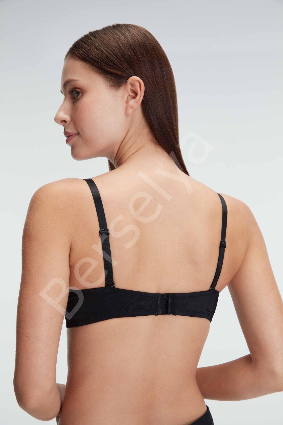 Balenli Destekli Dolgulu Askıları Çıkabilen Günlük Klasik T-shirt Sütyeni