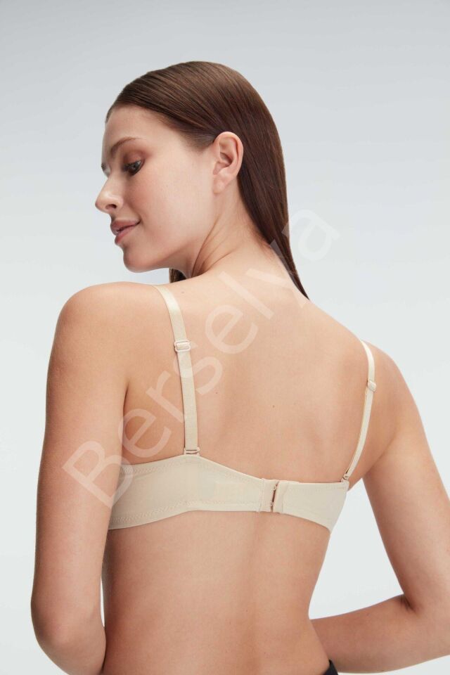 Balenli Destekli Dolgulu Askıları Çıkabilen Günlük Klasik T-shirt Sütyeni