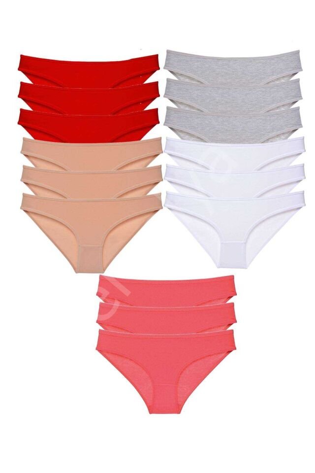 15 adet Süper Eko Set Likralı Kadın Slip Külot 522 L