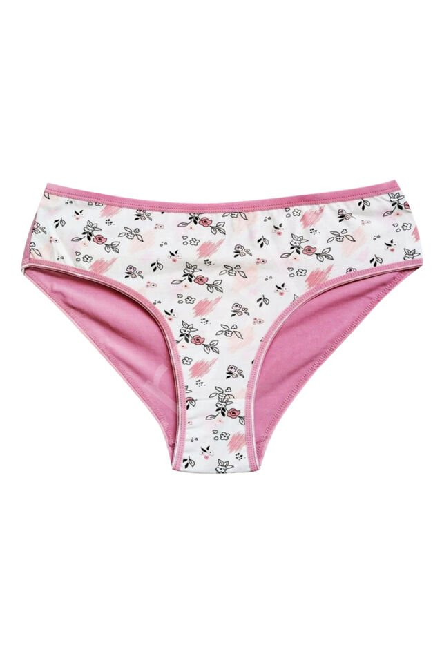 Pamuklu Geniş Kenarlı Likralı Desenli Bato Kadın Külot 10'lu Paket