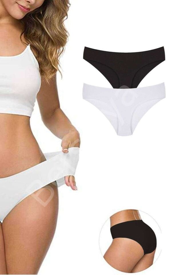 2 Adet Kadın Dikişsiz Lazer Kesim Esnek İz Yapmayan Külot S1