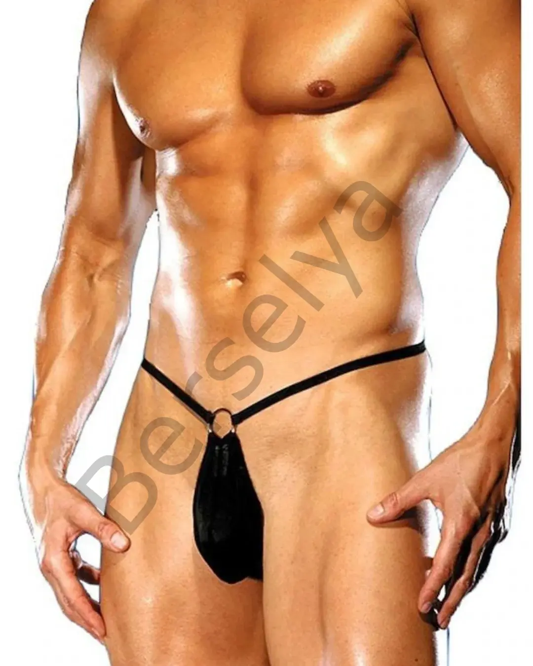 Fantezi Halkalı Seksi Siyah Erkek String