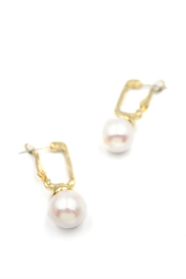 İncili Küpe - Beyaz