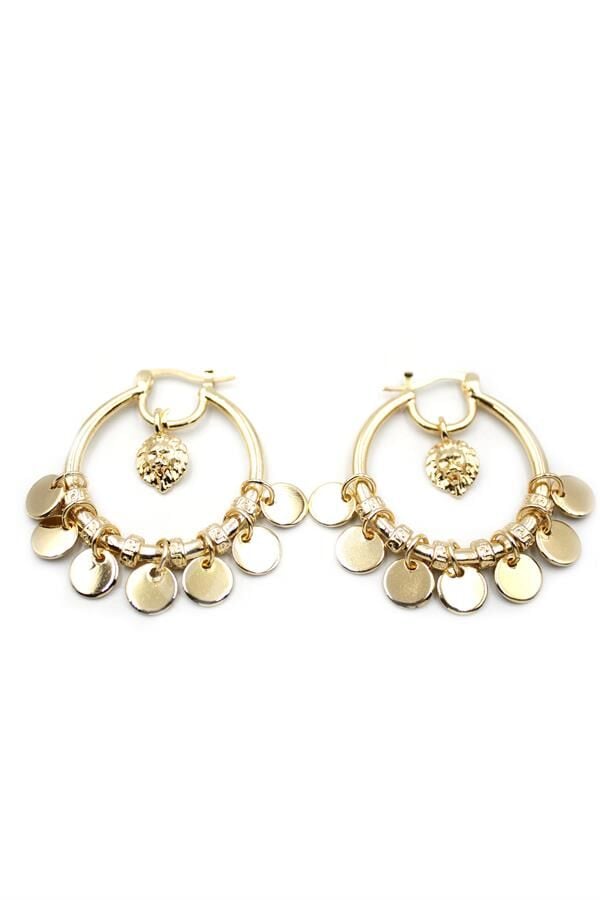 Pullu Halka Küpe - Altın