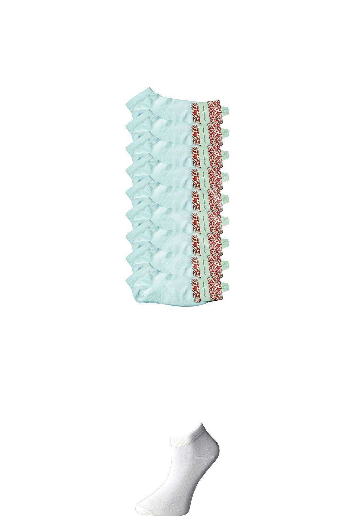 Beyaz Kadın Bilek Çorap 9 Çift