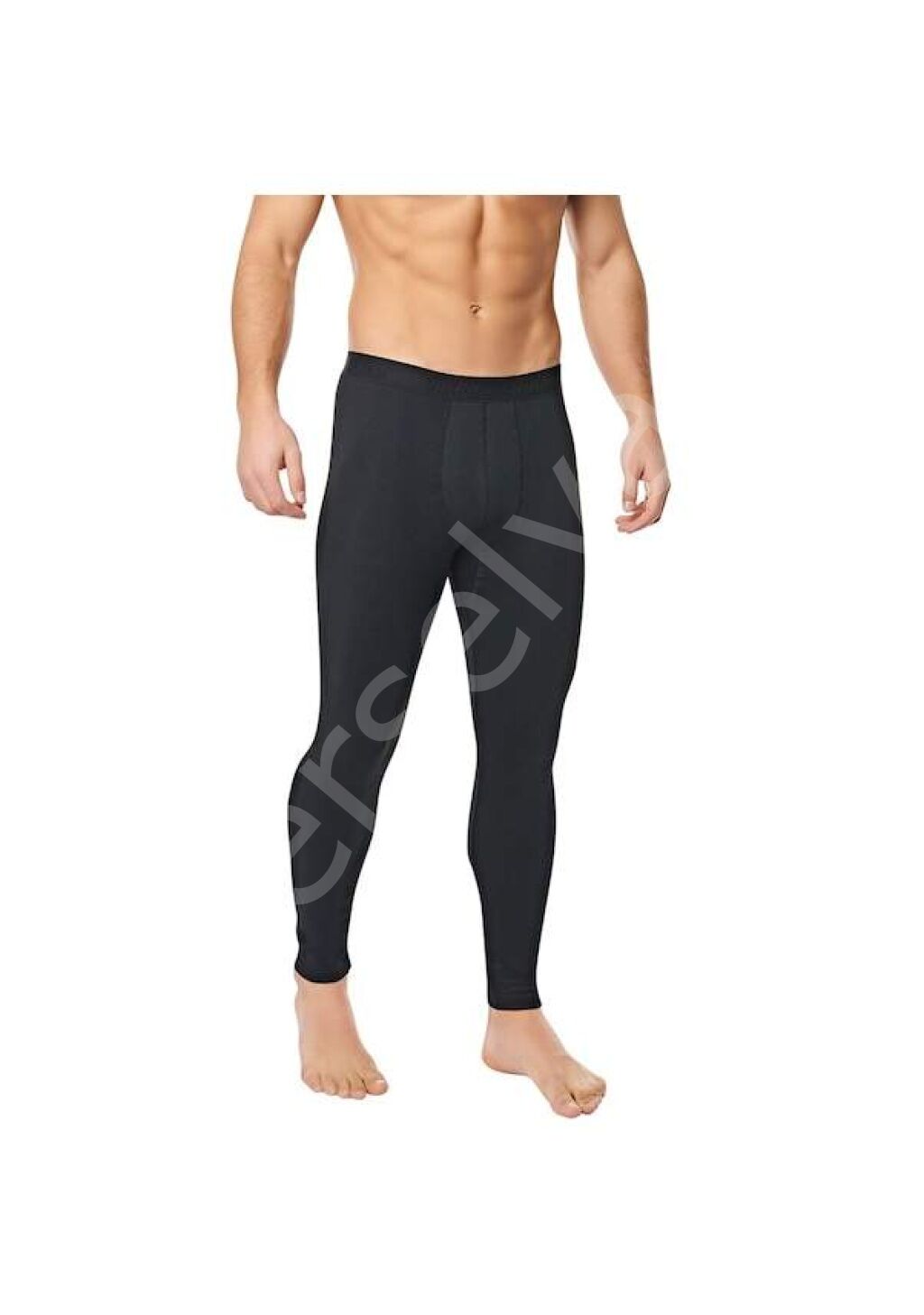 Erkek  İçi Pamuklu Termal Pijama Tayt İçlik Siyah