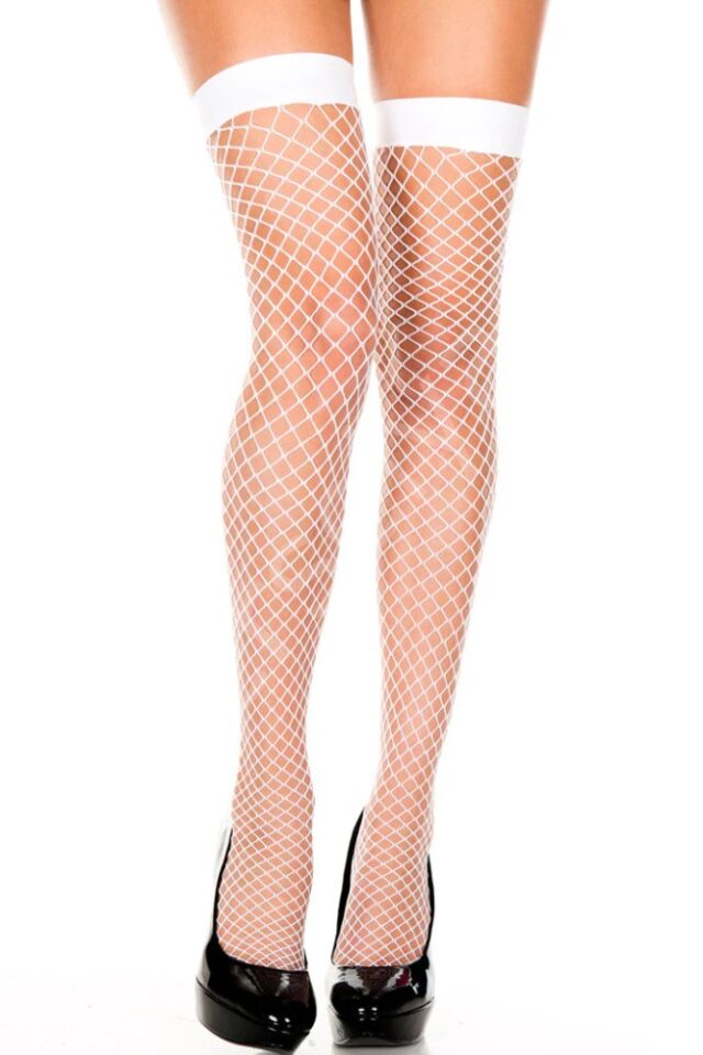 Beyaz Fileli Jartiyer Çorabı Brf1241