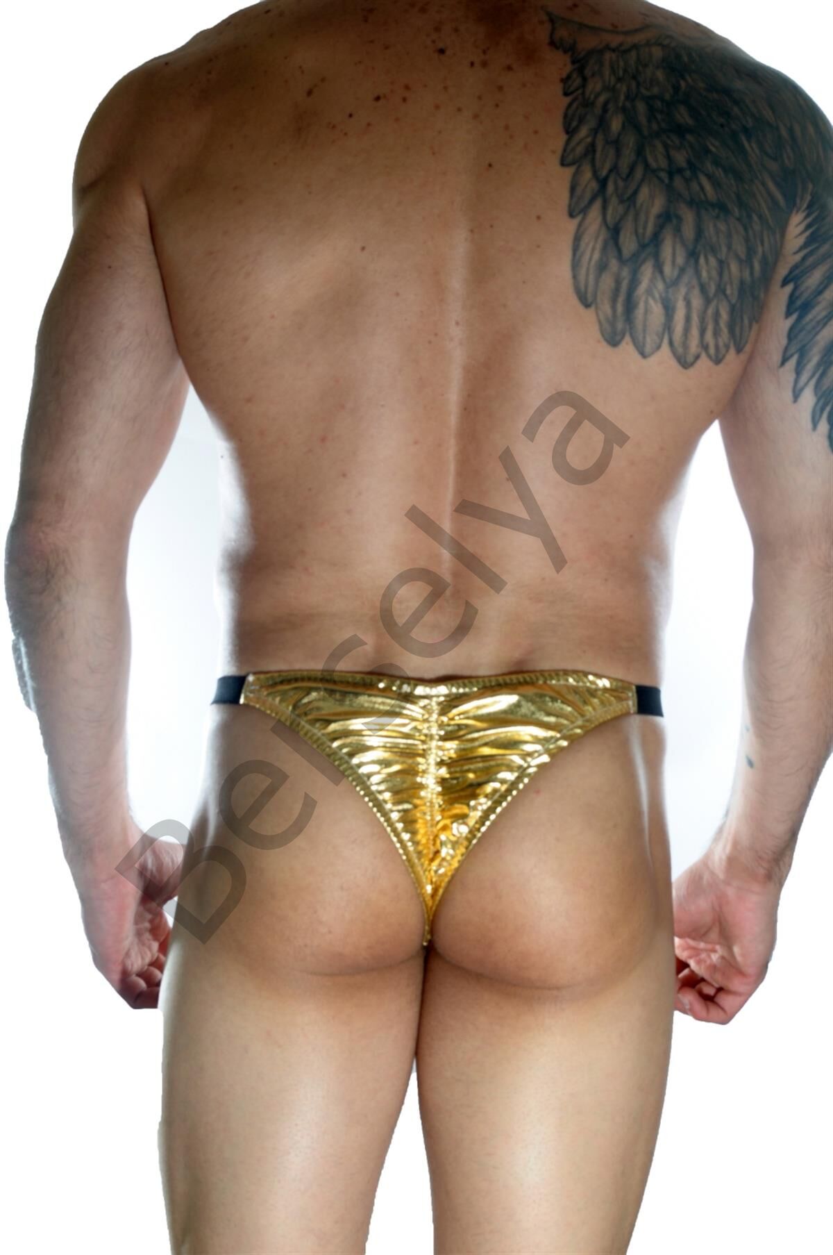 Erkek  Arkası Büzgülü Gold Brazillian Slip