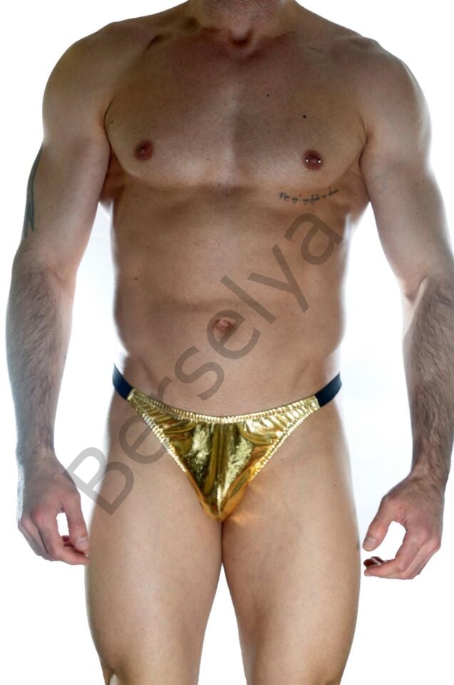 Erkek  Arkası Büzgülü Gold Brazillian Slip