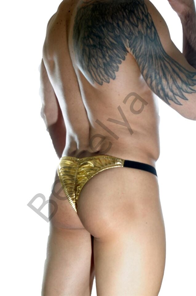 Erkek  Arkası Büzgülü Gold Brazillian Slip