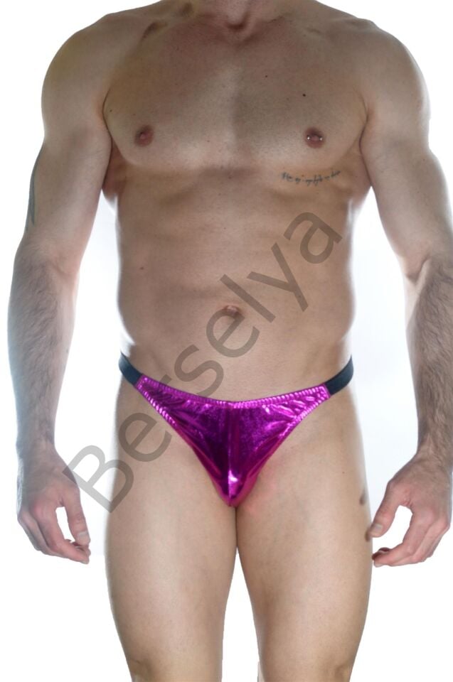 Erkek  Arkası Fuşya Büzgülü Brazillian Slip
