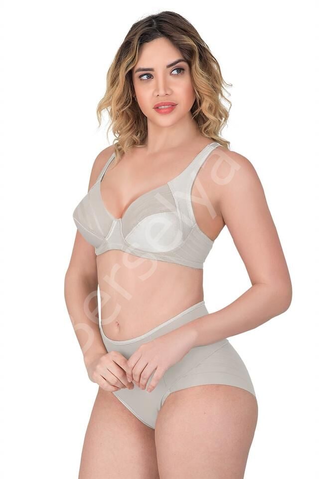Ekru Emay 183 C Yan Destekli Toparlayıcı Balenli Sütyen