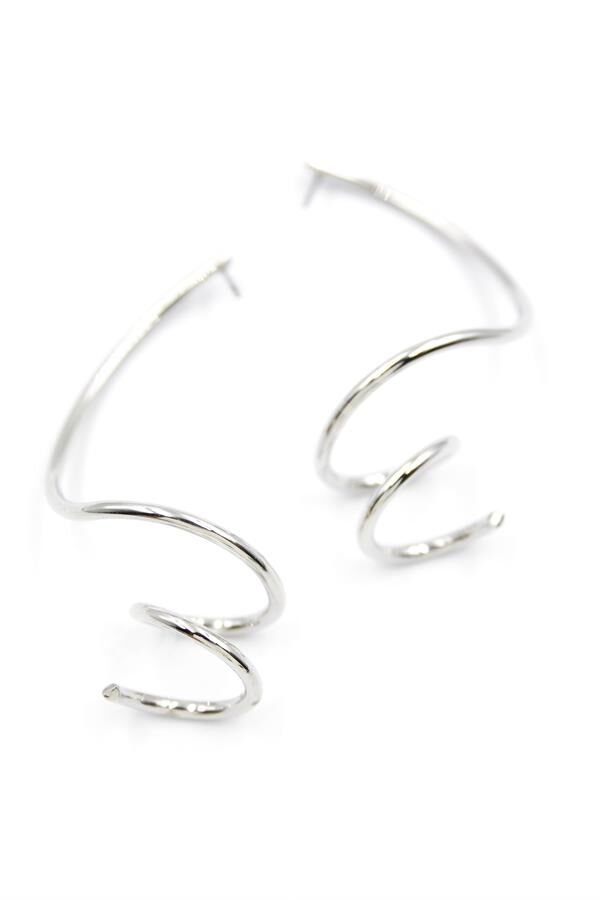 Kıvrımlı Küpe - Gümüş