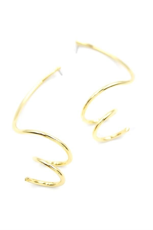 Kıvrımlı Küpe - Altın