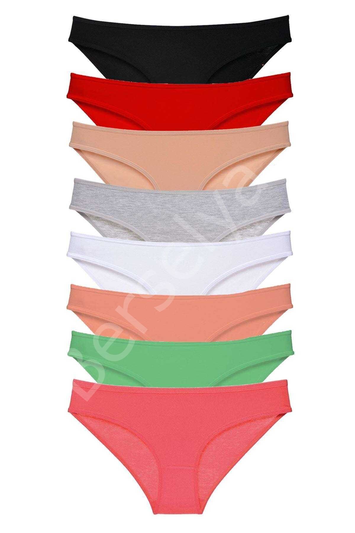 8 adet Süper Eko Set Likralı Kadın Slip Külot Set 1 XL