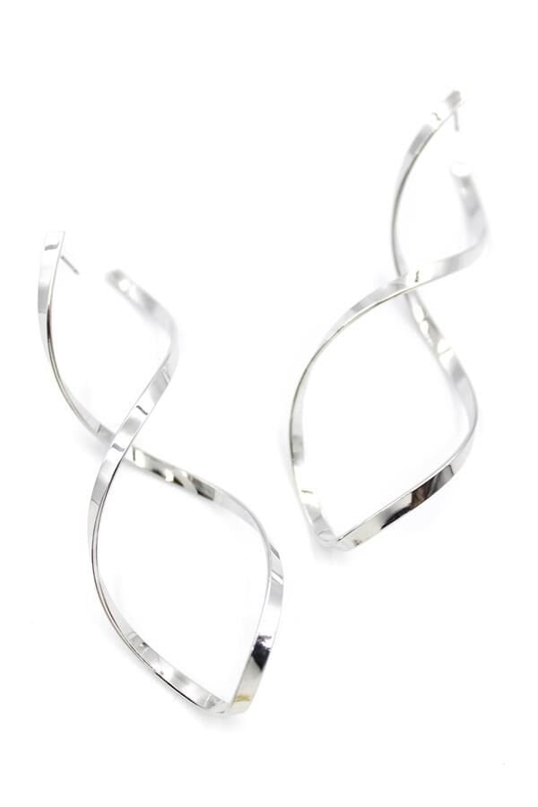 Dalgalı Küpe - Gümüş