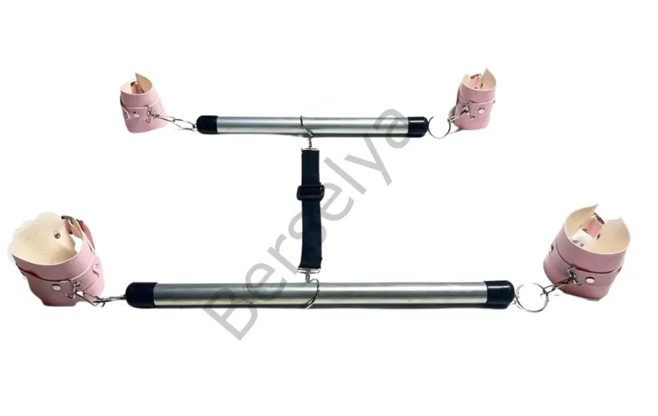 Fantezi Pembe Deri Seksi Borulu Yatak Kelepçesi