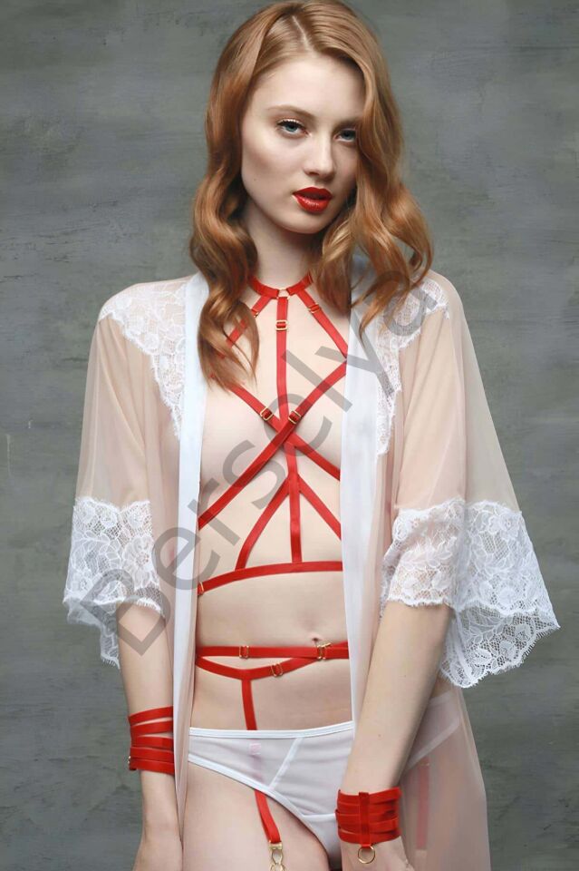 Göğsü Saran Şık Lastik Harness - Brf148