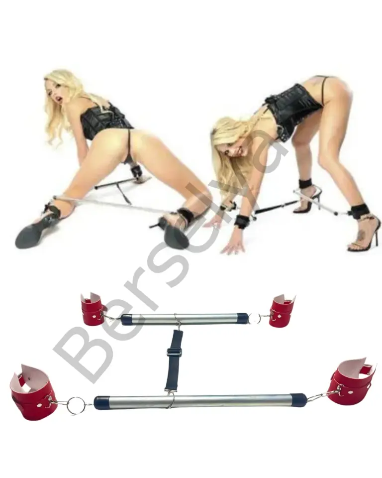 Fantezi Kırmızı Deri Seksi Borulu Yatak Kelepçesi