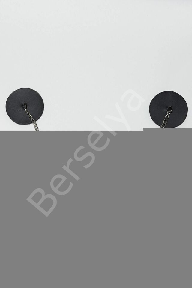 Yuvarlak Deri Harness Ortası Zincirli Göğüs Ucu  85010
