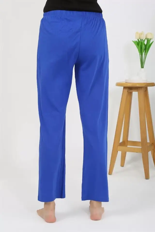 Kadın Penye Düz Tek Alt Pijama Sax