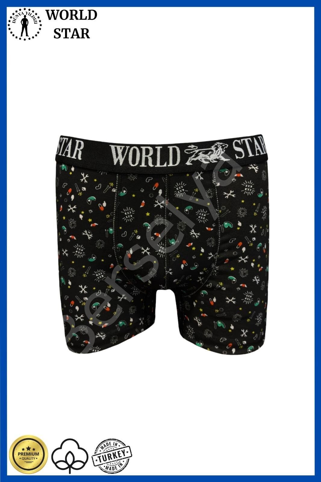 Likralı Pamuklu Renkli Erkek Boxer