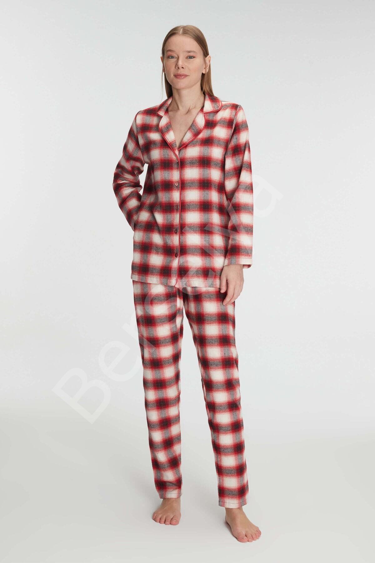 Anıl Pamuklu Uzun Kol Gömlek Ve Pantolon Takım