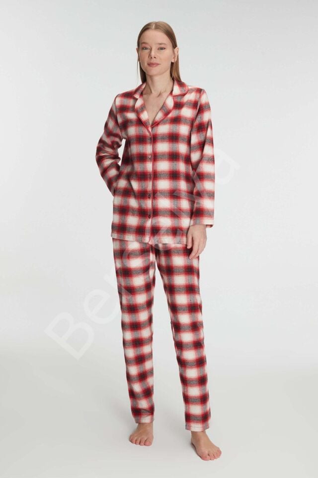 Anıl Pamuklu Uzun Kol Gömlek Ve Pantolon Takım